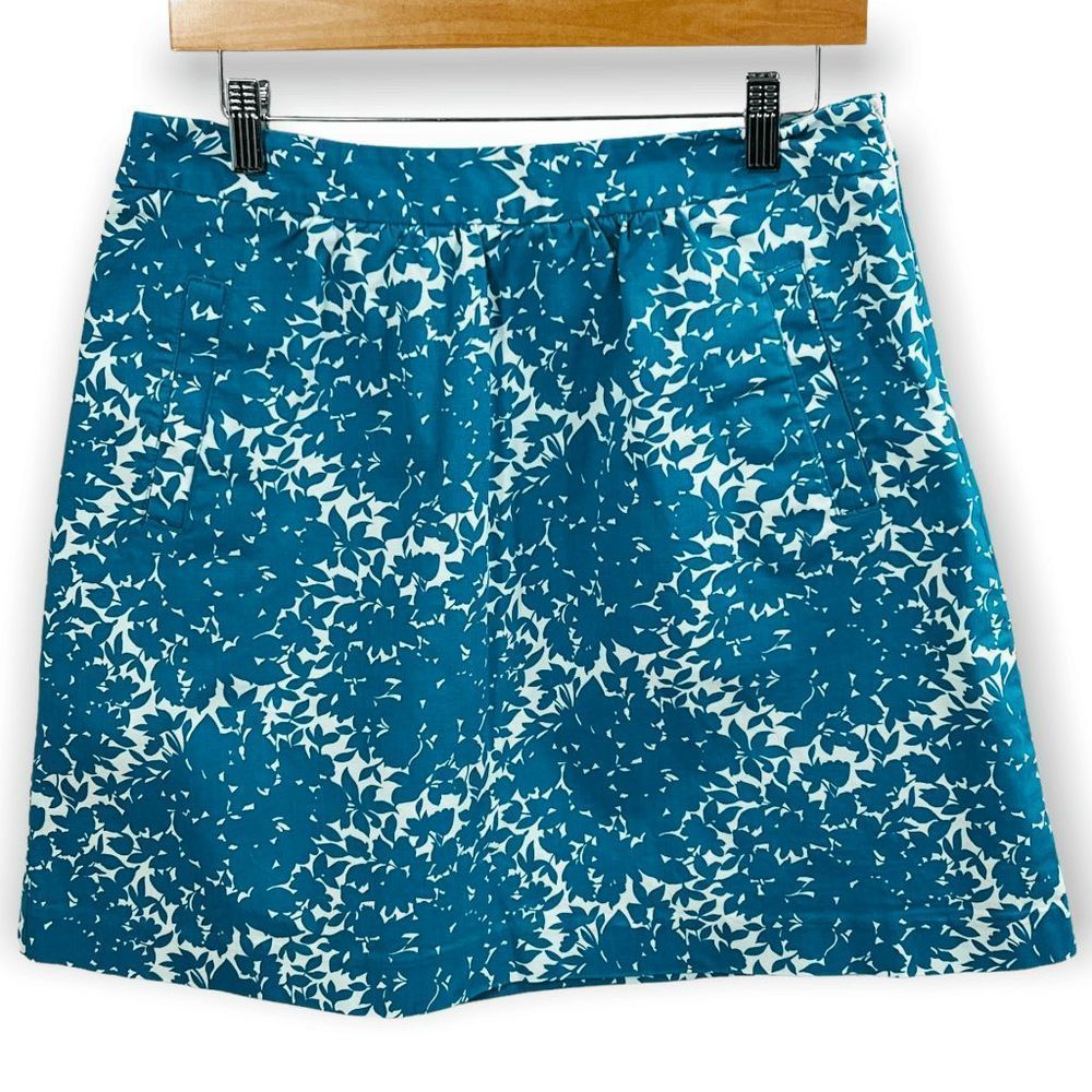 BODEN short skirt, womens size 8 floral turquoise floral a-Line resort pockets